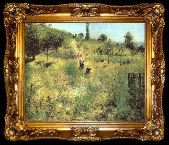 framed  Pierre Renoir Pathway Through Tall Grass, ta009-2